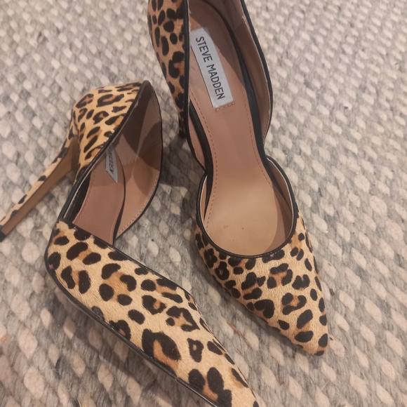Steve madden leopard print faux fur heels - Picture 3 of 3